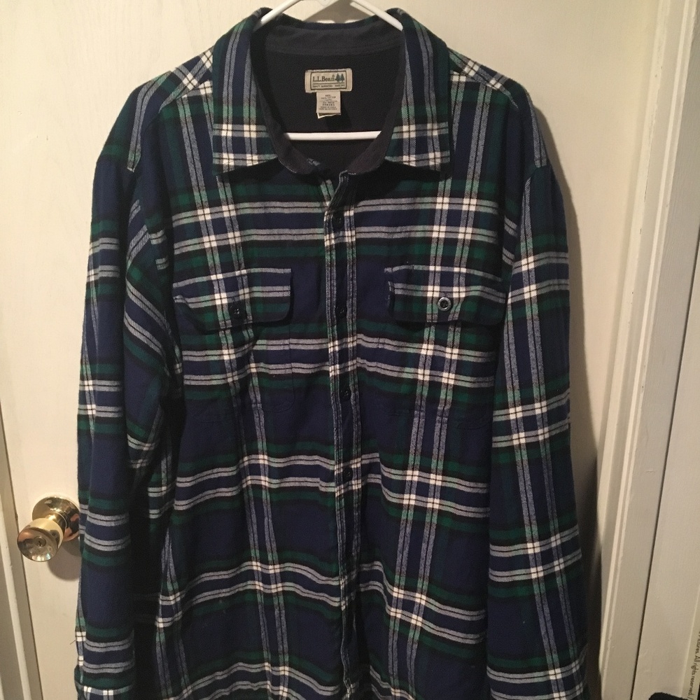 L.L. Bean Fleece Lined Men's Plaid Jacket XL